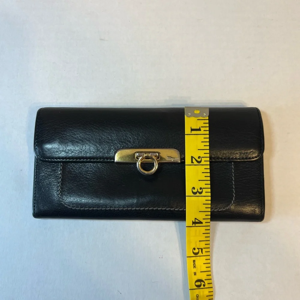 Salvatore Ferragamo, Continental‎ black leather wallet
